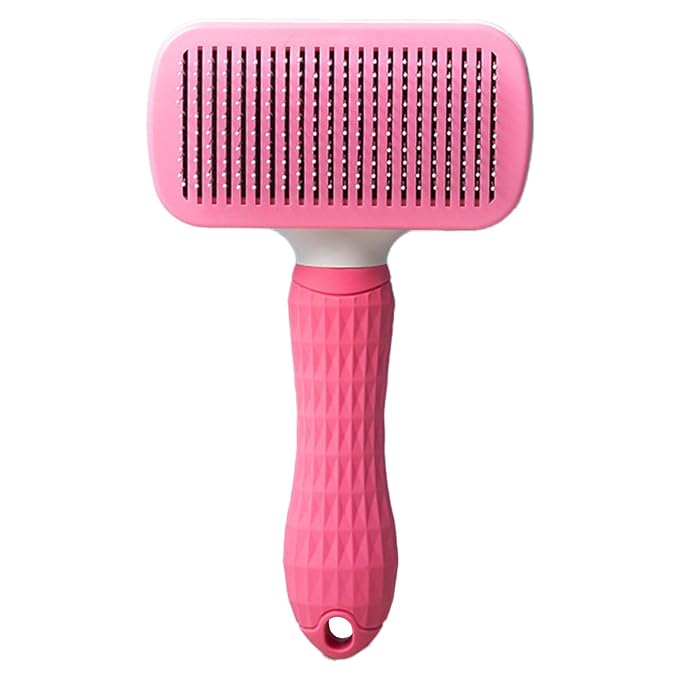 Cat Dog Brush Self Cleaning Slicker with Massage Rounded Particles Removes Loose Hair Tangles,Skin Friendly Washable