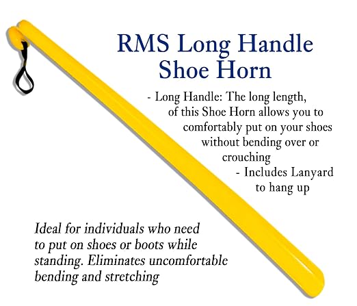 RMS 4-Piece Hip Kit with 26” Reacher, Sock Aid, Bath Sponge & Shoe Horn – Long-Term Orthopedic Daily Living Aids for Chronic Hip, Knee & Mobility Limitations