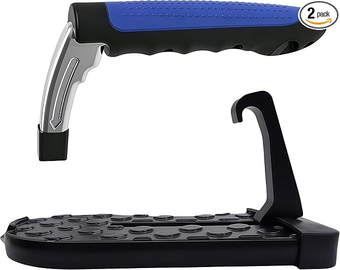 LHJYY 2-in-1 Car Door Assist Handle for Seniors with Portable Folding Step, Detachable Support Grab Bar, Anti-Slip Step Stool, Universal Vehicle Fit