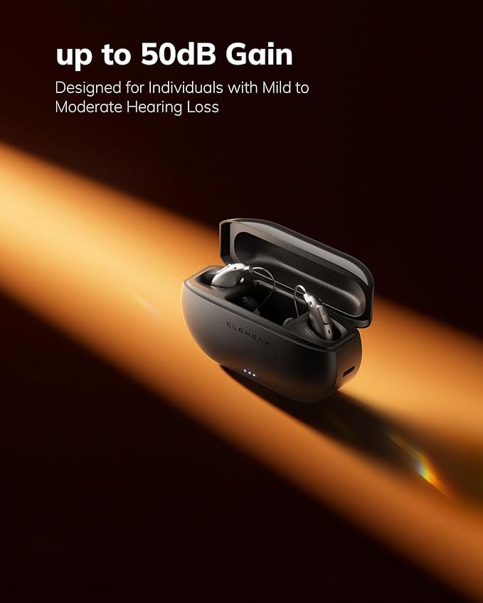 ELEHEAR-Beyond OTC Rechargeable Hearing Aids for Seniors and Adults with Bluetooth Enabled & App Control, AI Noise Cancelling for Tinnitus Relief
