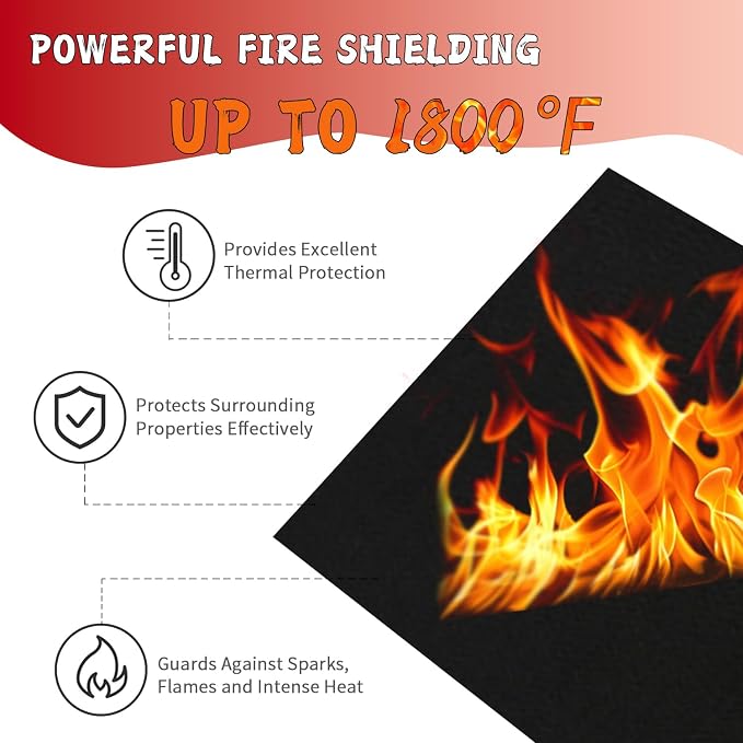 kaidun 20'' x 20'' Welding Blanket Fireproof Carbon Felt for Soldering | Flame Retardant, Stove Wick, Cuttable, Fireproof Mat, Heat Shield Mat, Insulation Blanket, for Brazing/Plumbing/Grill/Firepit