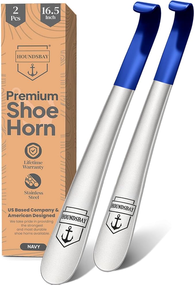 Metal Shoe Horn Long Handle for Seniors, Shoehorn Long-handle, Shoe Horns for Men Long Handle, Long Handled Shoe Horn for Women and Kids, Extra Long Shoe Horn for Seniors, Boot Horn, Shoe Spoon