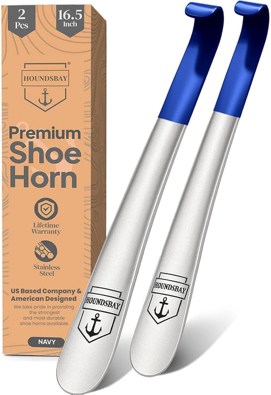 Metal Shoe Horn Long Handle for Seniors, Shoehorn Long-handle, Shoe Horns for Men Long Handle, Long Handled Shoe Horn for Women and Kids, Extra Long Shoe Horn for Seniors, Boot Horn, Shoe Spoon