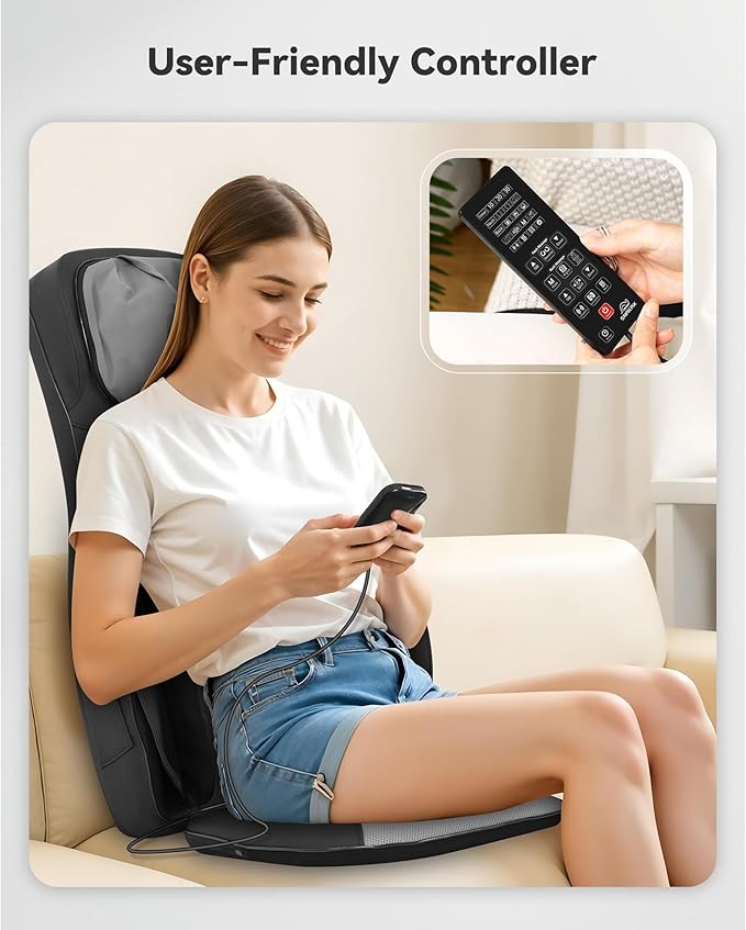 Snailax Full Body Massage Chair Pad, Neck Back Massager with Heat, Customizable 4D Shiatsu,Spot,Rolling,Vibration, Lumbar & Hip Compress Massage Seat for Home Office, Gifts for Dad,Mom