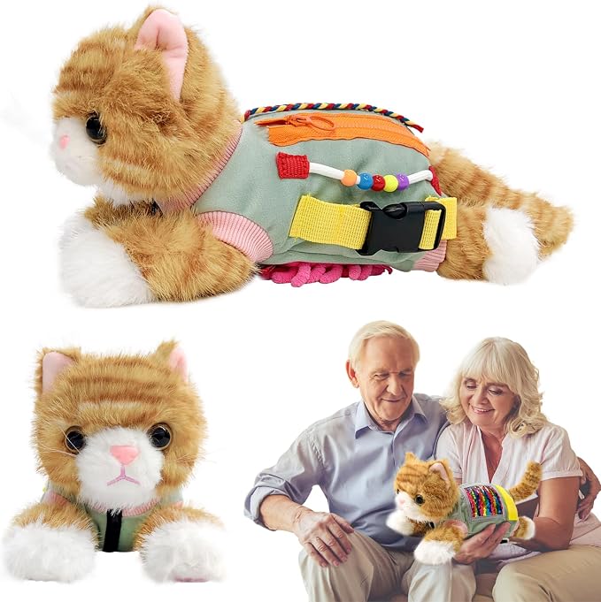 Fidget Blanket for Elderly with Dementia, Alzheimers Products, Sensory Fidget Toys Dementia Activities for Seniors and Elderly Busy Blanket