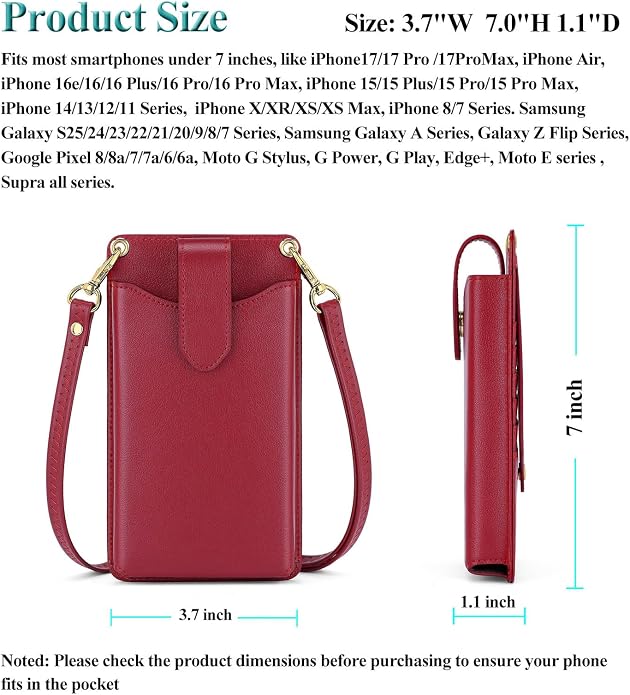 Peacocktion Small Crossbody Cell Phone Purse for Women, Lightweight Mini Small Crossbody Bags for Women with Card Slots