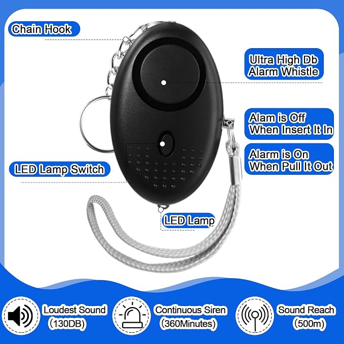 Kanayu 76 Pcs Personal Alarm Bulk 130DB Safe Sound Emergency Safety Self Defense Security Alert Keychain with Led Light Personal Protection Alarm for Women Girls Kids Elderly (Simple Color)