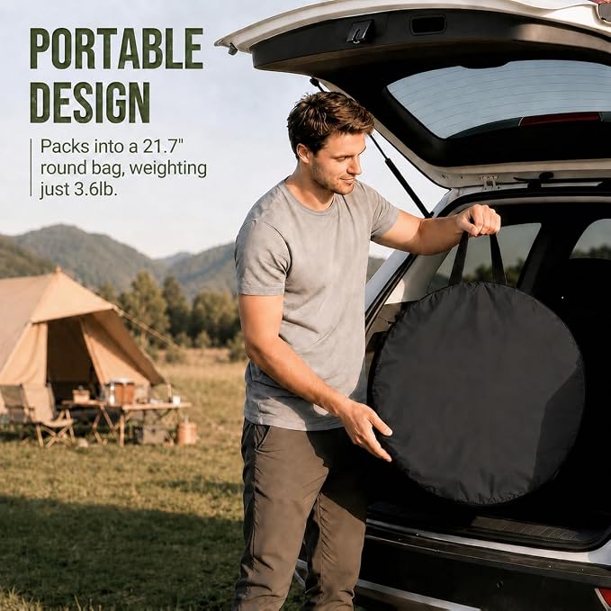 WolfWise Pop Up Shower Tent for Camping Essentials, Compact & Lightweight | Portable Instant Changing Tent with Window & Carry Bag, Privacy Dressing Room Bathroom for Outdoor, 6'3"/6'11" H