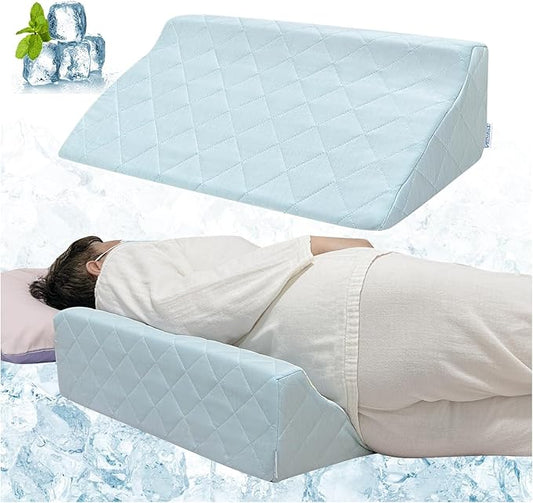NEPPT Wedge Pillow for Seniors Side Sleeping Post Surgery Wedge Bedsore Pressure Relief Incline Pillow Patient Turning Wedges for Bed Positioning Adults Triangle Pillows for Back Support (Cooling)