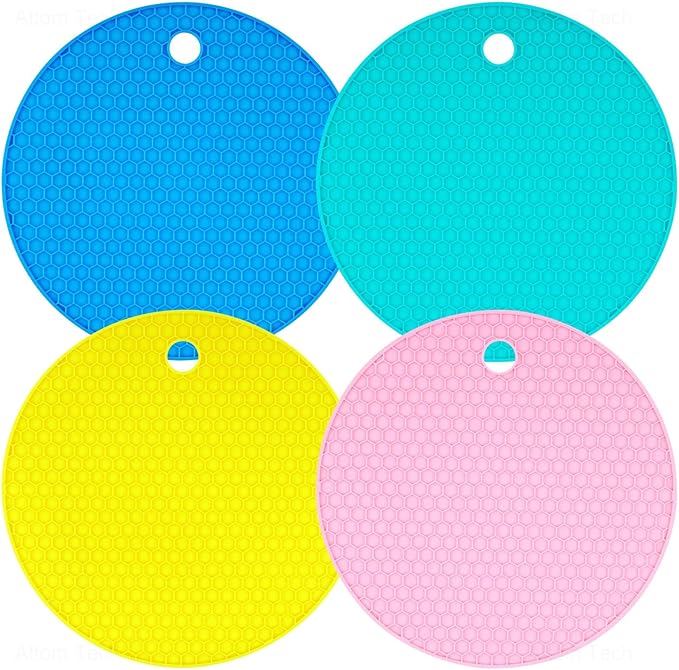 NiHome Rubber Jar Opener Gripper Honeycomb Pads Large 5.7" Jar Opener for Weak Arthritic Hands Seniors Multi-Purpose Can Bottle Opener Heat Resistant Trivet Mat