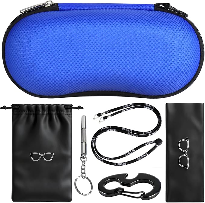 RayLove Sunglasses Case Hard Shell, Crush Resistant Eyeglass Case with Zipper, Lightweight Sunglasses Travel Case