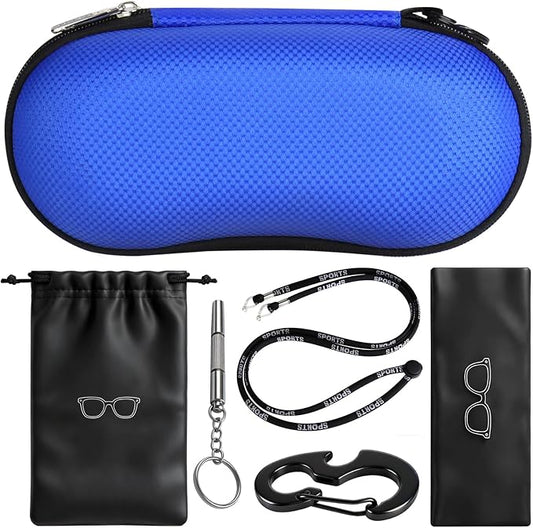RayLove Sunglasses Case Hard Shell, Crush Resistant Eyeglass Case with Zipper, Lightweight Sunglasses Travel Case