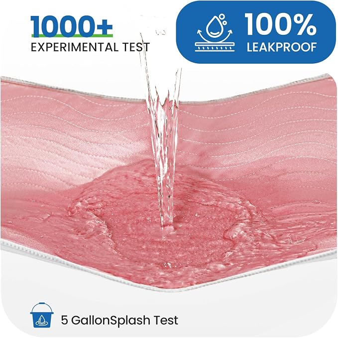 Chuck Pads Washable - 34"x52"(Pack of 4) Pink - Reusable Bed Underpads for Adults - Chux Pads for Incontinence - Heavy Absorbency Waterproof Mattress Protector for Elderly, Bedwetting