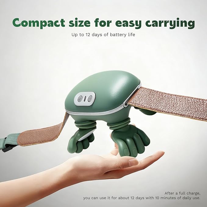 N7 Bionic Neck and Shoulder Massager, Heated Real-Hand Massagers with Fingers for Back Muscle Pain Relief, Portable & Lightweight Design