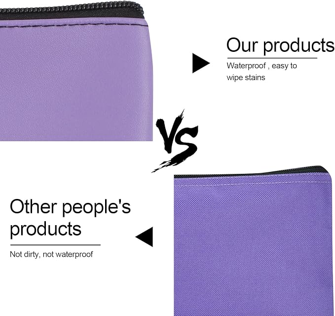 2 Pieces Money Bags with Zipper, 11x6.1 inch Money Pouch, Bank Bag, Cash Bag, Check Wallet, Cosmetics(Purple)