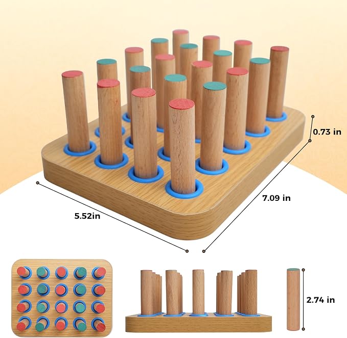 Stroke Training Equipment/Solid Wood Peg Board/Hand-Eye Coordination Trainer Designed for Elderly and Hemiplegia Patients to Improve Finger Flexibility Through Exercise