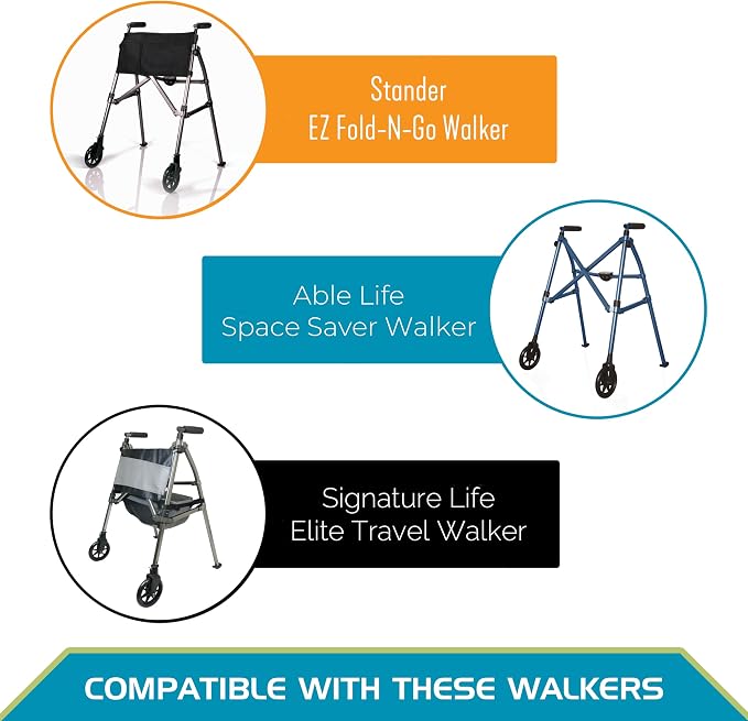 Stander Locking-Swivel Front Wheel Kit, 6-inch Replacement Wheels for Stander Wonder Walkers and Signature Life Elite Travel Walker, Set of 2