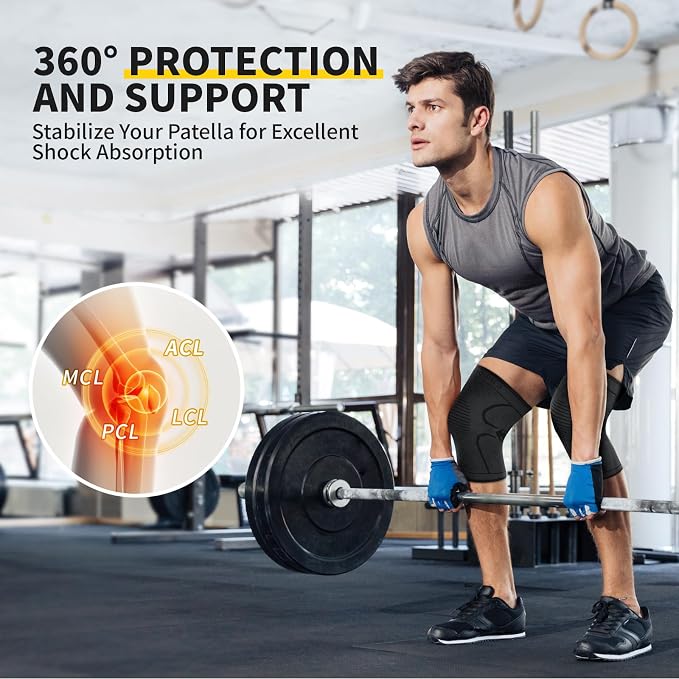 CAMBIVO 2 Pack Knee Brace, Knee Compression Sleeve for Men and Women, Knee Support for Running, Workout, Gym, Hiking, Sports (Pink,X-Large)