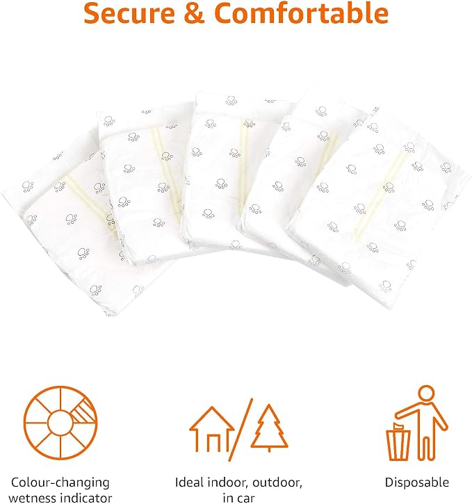 Amazon Basics Male Dog Diapers, Super Absorbent Disposable Wrap with Leak-Proof Protection, Wetness Indicator, Secure Fit, Breathable, Medium, 50 Count