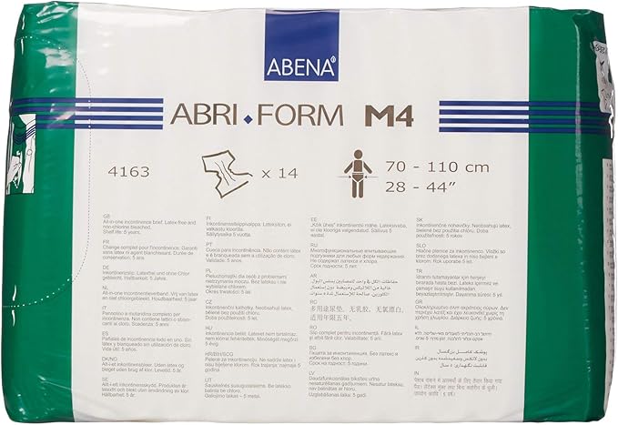 Abena Abri-Form Comfort Plastic-Backed Briefs, Level 4, (Medium To Large Sizes) Medium, 42 Count