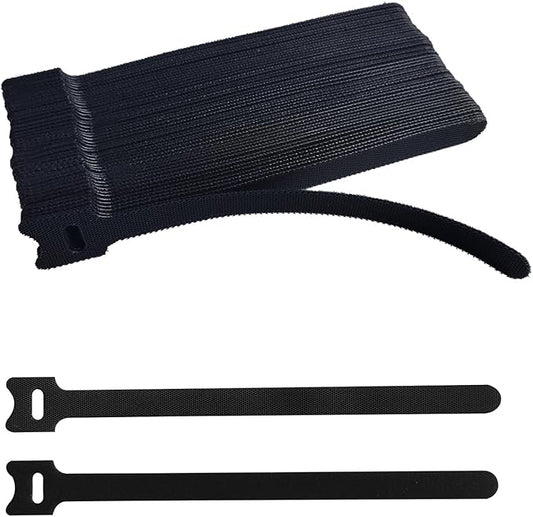 60 PCS 8 Inches Black Reusable Cable Ties,Multi-purpose Adjustable Cord Straps, Cable Organizer,Cord Wrap and Hook Loop Cords Management,Adjustable Cord Ties for Organizing Home, Office, Data Centers