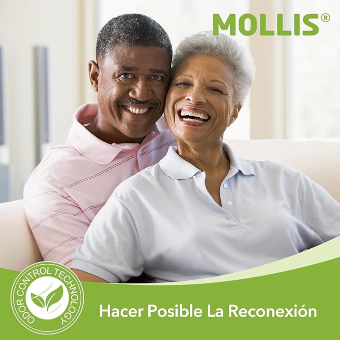 MOLLIS Adult Diapers for Women and Men, Unisex Disposable Incontinence Briefs with Tabs, Odor Control, Small, 60 Count (4 Packs of 15)