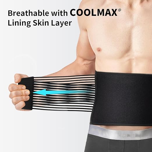 AllyFlex Sports® Back Brace Lower Back Pain Relief - Back Brace for Women and Men Under Clothes Lower Lumbar Support to Improve Posture - XL/XXL