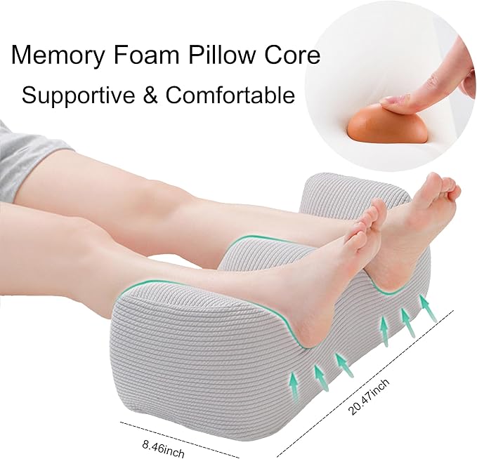Leg Elevation Pillows For After Surgery,Leg Pillow Elevation Blood Circulation,Leg Wedge Pillow After Knee Replacement Post Surgery,Foot Pillow for Both Leg Swelling,Knee Pillow For Back Sleeping