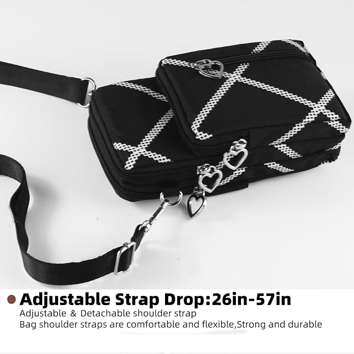 Small Crossbody Bag for Women - Mini Phone Purses with Crossbody Strap and Wallet - Nylon Arm Bag