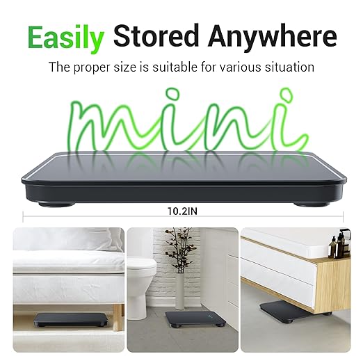 Ovutek Bathroom Scale for Body Weight, Highly Accurate Digital Weighing Machine for People, Upgraded Batteries Included, Compact Size, LED Display, Physician Scale with Sturdy Tempered Glass, 400lb