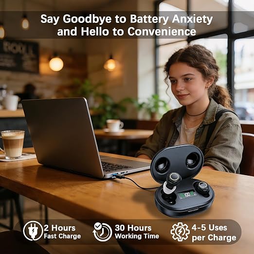 OTC Hearing Aids for Seniors & Adults, Rechargeable Hearing Amplifier with Noise Cancelling, 100+ Hours Battery Life, Easy Operate Control, Comfort & Invisible In-Ear Design