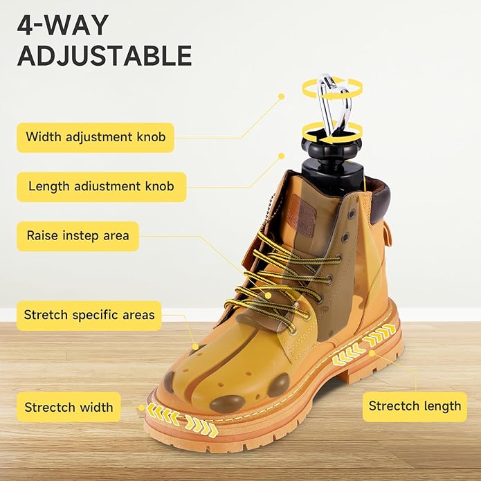 Shoe Stretcher Men, Women Leather Boot Stretcher for Wide Feets, Shoe Tree Adjustable Boot Widener Stretcher