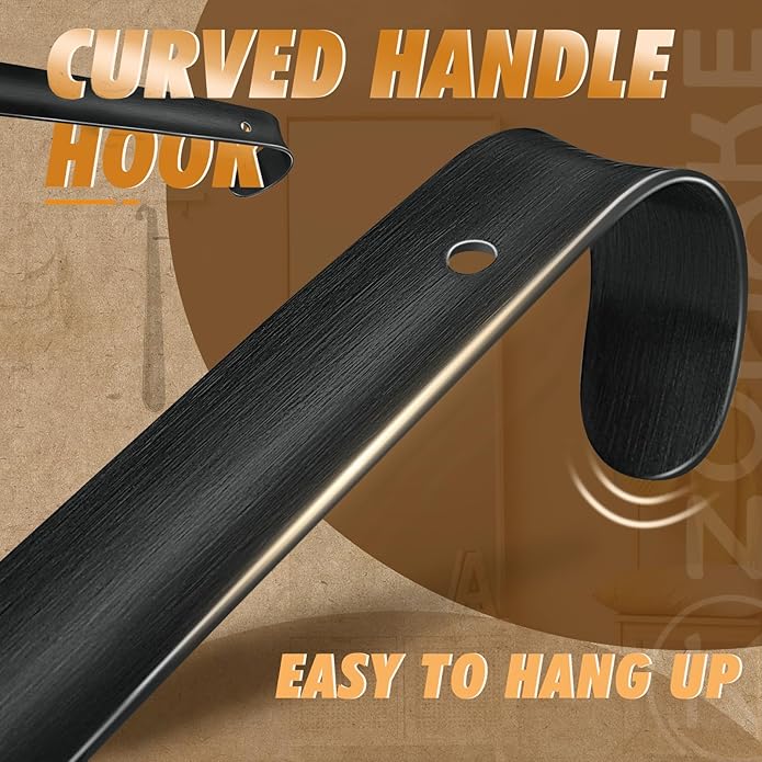 ZOMAKE Shoe Horn Long Handle for Seniors Men Women,16.5" Metal Long Shoehorn for Boots Shoe Spoon Helper