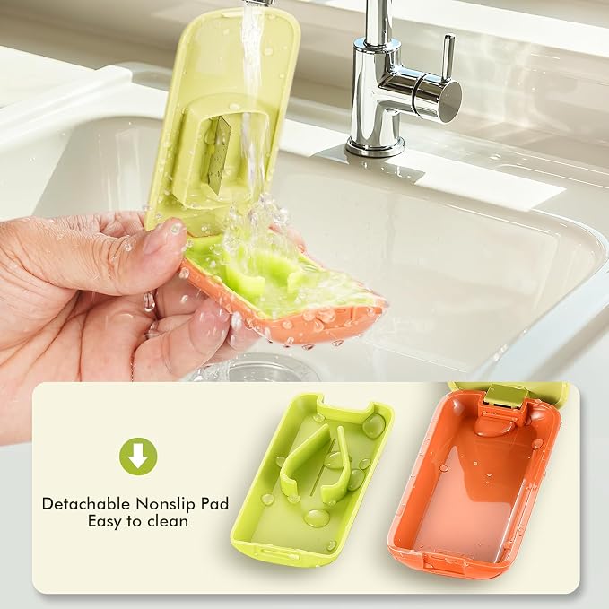 JohnBee Pill Cutter - Sharp & Durable Silicone Pill Splitter, Non-Slip Base, Portable Tablet Cutter for Daily Medication, Vitamins & Supplements. Designed for Swallowing Difficulties & Pets (Red)