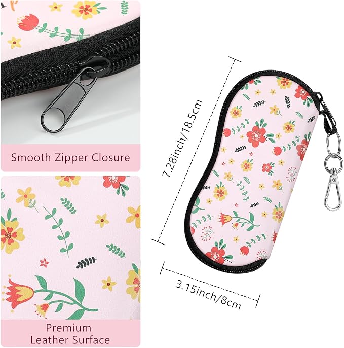 MoKo Sunglasses Soft Case Ultra Light Neoprene Zipper Eyeglass Case for Men Women