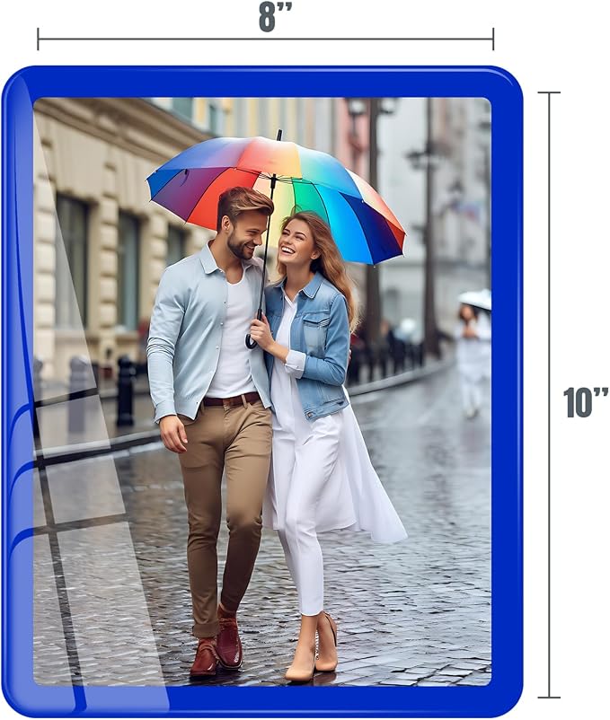 Bluesun 8x10 Picture Frame Blue, Vertical & Horizontal Wall & Tabletop | 8×10 Blue Photo Frame with Tempered Glass & Rounded Corners,Hanging for Family & Friends, Living Room Bedroom Hallway Office