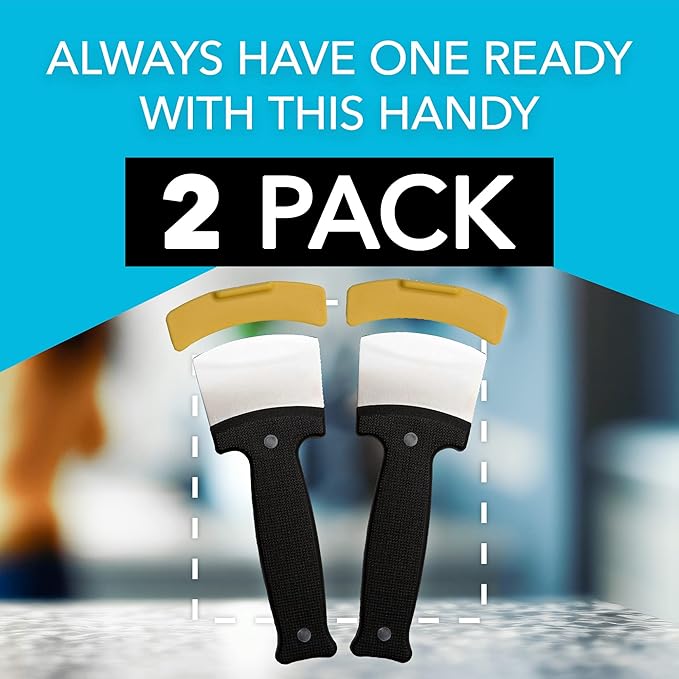 IMPRESA One-Handed Adaptive Kitchen Knife - Extra Wide Blade, Stainless Steel, Black, 2 Pack - Ergonomic Safety Ledge & Textured Grip - Adaptive Equipment for Disabled & Elderly Kitchen Utensils
