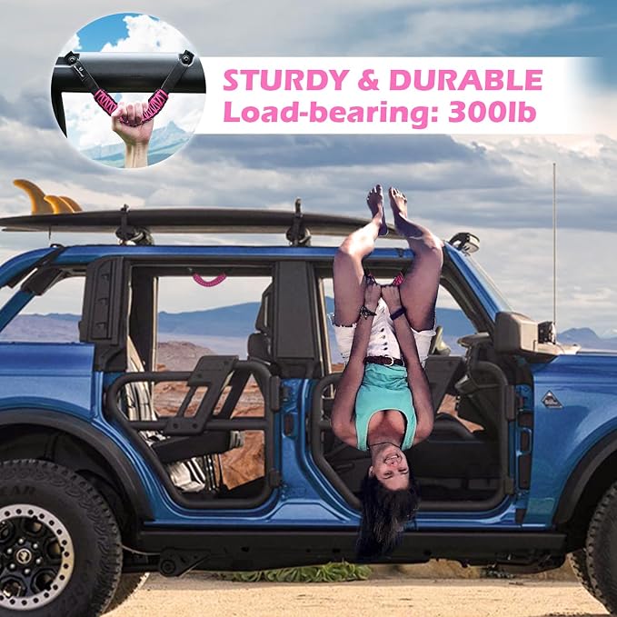 SEVEN SPARTA 4pack Roll Bar Grab Handles for Ford Bronco 2021-2026 2/4 Door | No Drill Install, Color-Matched Paracord Handles, Uses Factory Bolts, Sturdy & Comfortable Grip for 2021-2026 Bronco 2/4 Door