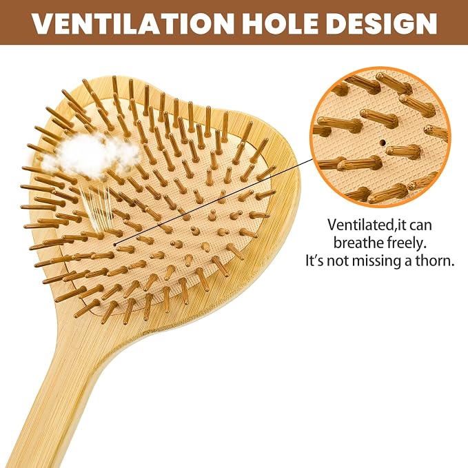15.75" Heart‑Shaped Bamboo Back Scratcher with Airbag Cushion, Pure Wood | Airbag Cushion, elastic & gentle on skin; relieves itch and massages; ideal for women, men on back, shoulders and legs