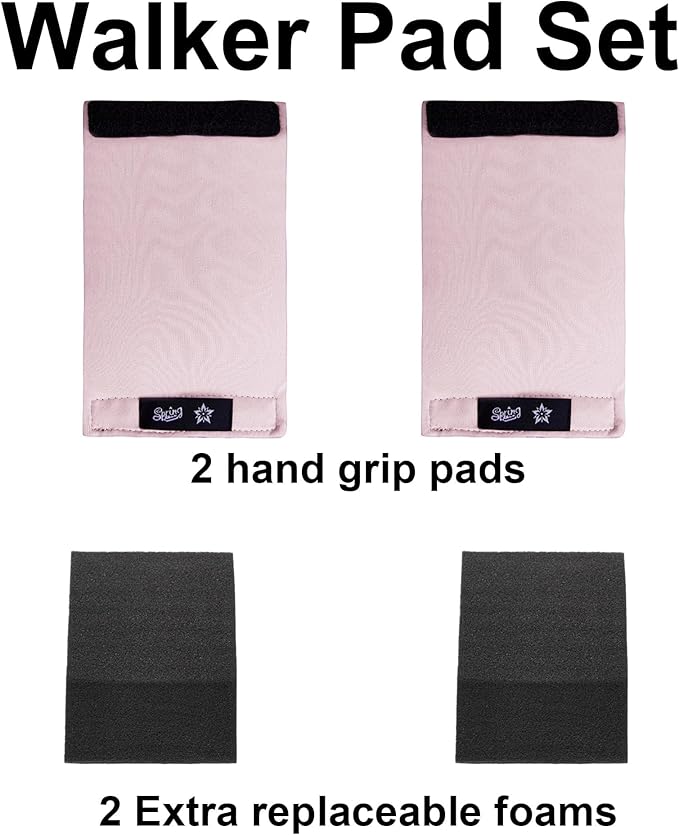 Universal Walker Padded Covers Non-Slip Cushion Foam for Folding Wheelchair Rollator Walker Grips Padded Hand Covers 2-Pack Walker Pads for Hands Pink