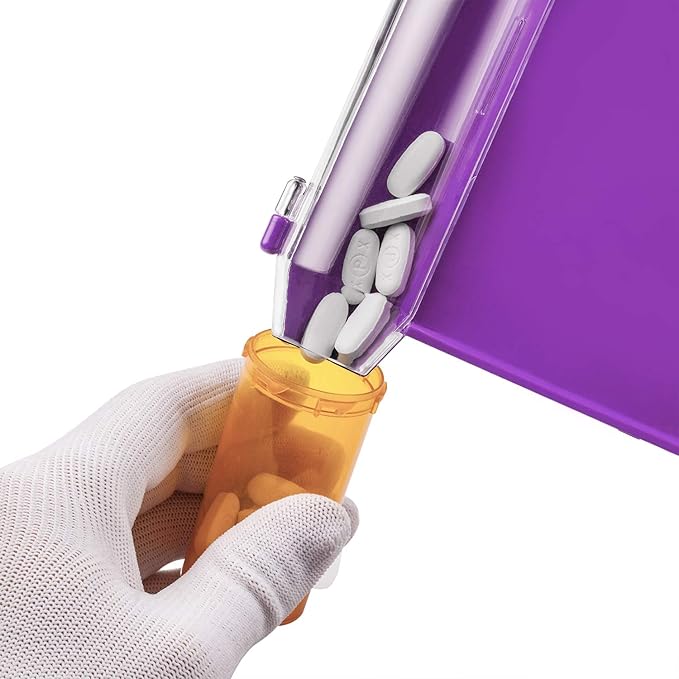 Medarchitect Right Hand Pill Counting Tray with Spatula (Purple)