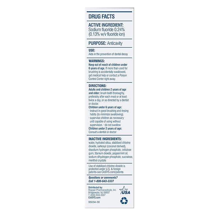 CloSYS Fluoride Toothpaste, 3.4 Ounce, Travel Size, Gentle Mint, TSA Compliant, Whitening, Enamel Protection, Sulfate Free