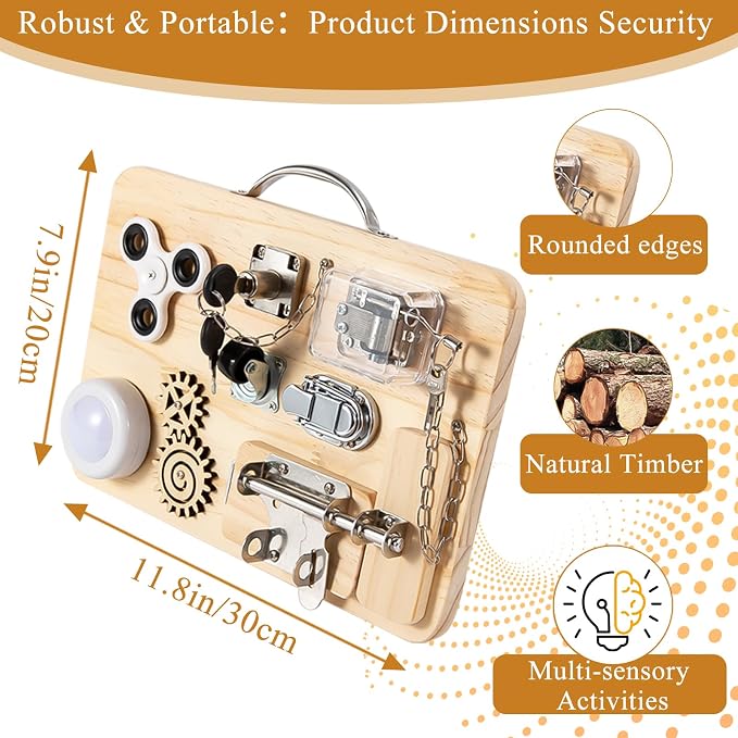 Fidget Board for Dementia Patients,Fidget Busy Board for Elderly , Sensory Activities for Alzheimer's Seniors, Dementia Products for Elderly to Ease Anxiety & Aid Memory Care