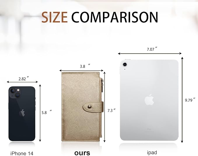 Travelambo RFID Wallet Women Large Size Bifold Multi Card Wallet Case with Zipper Pocke Credit Card Holder for Women