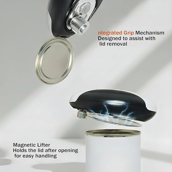 Electric Can Opener, USB-C Rechargeable Automatic Can Opener with Smooth Edge, One-Touch Operation, Magnetic Lid Hold, Easy Kitchen Gadget for Seniors, Fits Most Can Sizes