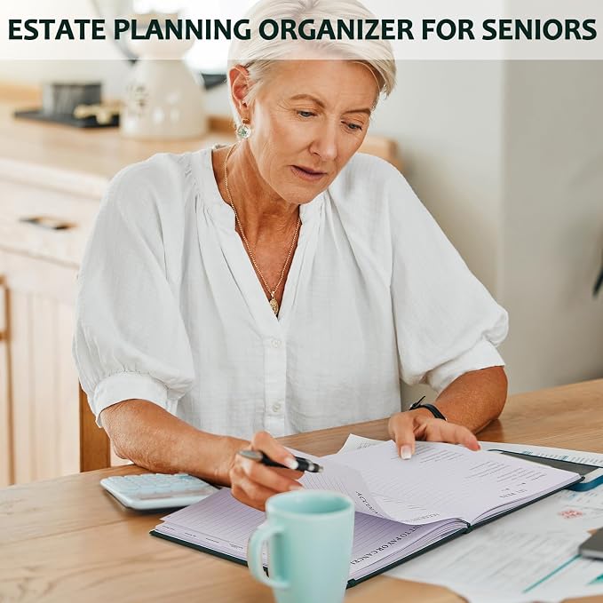 End of Life Planner, Guided Estate Planning Organizer with Tabs, Last Wish, Will Preparation, Funeral Planning, Final Arrangements Notebook for Beneficiary, in Case of Death Organizer -Dark Green