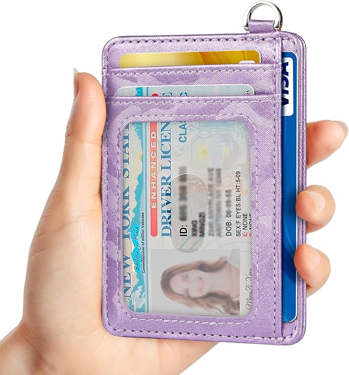 Slim Minimalist Front Pocket Wallet, RFID Blocking Credit Card Holder Wallet with Detachable D-Shackle for Men Women