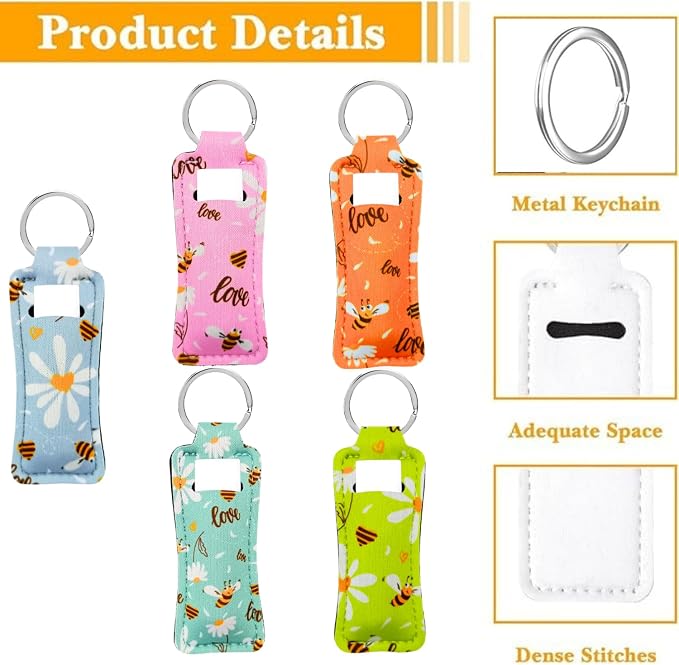 Chapstick Holder Key Chain Lipstick Holder Lip Balm Holder Keychain | Stocking Stuffers Gift, Compatible with Chapstick, Lip Balm and Lipstick, Bag Charm Accessories, Gifts for Women Friend