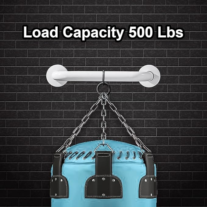 18 Inch Handicap Grab Bars, 2 Pack Stainless Steel Grab Bar for Bathtubs and Showers, Wall Mount Safety Shower Grab Bars for Seniors Injury Elderly, White