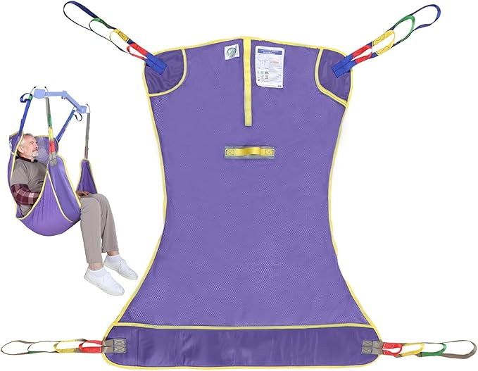 500lbs Mesh Full Body Sling for Lift - Patient Transfer Sling with Wide Pads for Elderly & Disabled,Compatible and Multi-Scene Transfer